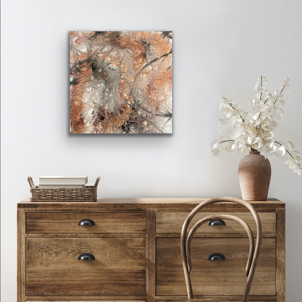 Painting - Fluid Art Original On 14x14 Canvas - Crossing Paths